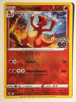 Charmeleon Reverse Holo Uncommon Pokemon GO 009/078 NM - Image 1