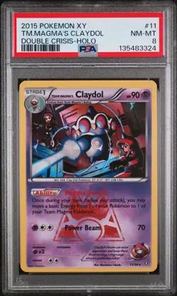 Team Magma's Claydol 2015 Double Crisis #11/34 Pokemon Holo PSA 8 - Image 1