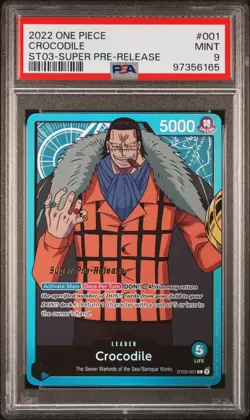 2022 ONE PIECE STARTER THE SEVEN WARLORDS OF THE SEA PRE-RELEASE CROCODILE PSA 9 - Image 1