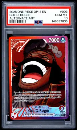 One Piece Gol D Roger Carrying on His Will Alternate Art OP13-003 PSA 10 Gem - Image 1