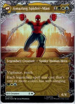 Peter Parker (0208) (Borderless) (M) Foil #208 Marvel's Spider-Man MTG NM - Image 2