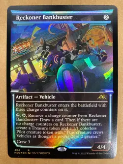 MTG 1x FOIL SHOWCASE Reckoner Bankbuster 404 Kamigawa: Neon Dynasty Magic x1 NM - Image 1
