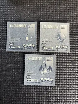 1999 Artbox Pokemon Stickers Series 1 Charizard Charmeleon Charmander set #4,5,6 - Image 2