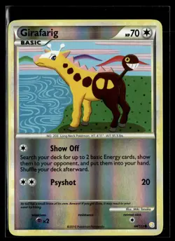 Girafarig 64/123 HeartGold & SoulSilver Reverse Holo Common Pokemon - Image 1