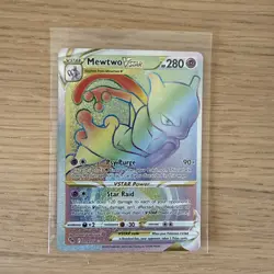 Pokemon Go Mewtwo VSTAR 079/078 Rainbow Secret Rare Pokemon Go SWSH Pack Fresh - Image 1