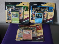 Crown Zenith 3 Pack Blister Pokemon Pin Collection Set Rillaboom Cinderace - Image 1