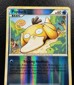 Psyduck 74/102 Reverse Holo HGSS Triumphant Pokemon Card LP/MP - Image 2