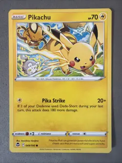Pokemon TCG * 49/195 Pikachu Common * Silver Tempest SWSH * NM - Image 1