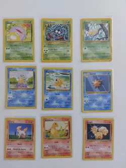 Lot Cartes Pokemon Wizards FR Vintage Salameche 46/102 Carapuce 63/102 Goupix... - Image 1