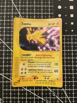 Pokemon TCG Zapdos Rare Holo H32/H32 Aquapolis WOTC 2002 - Image 1