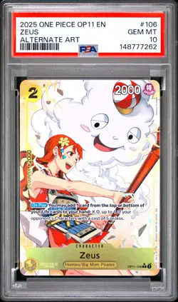 Zeus PSA10 2025 One Piece Op11-A Fist Of Divine Speed Alternate Art #106 - Image 1