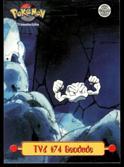 Pokemon Cards TV6 Geodude #74 Topps Trading Cards Series 1 LP *2 - Image 1