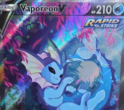Vaporeon v SWSH181 Vmax Premium Collection Promo Fullart Pokemon Card - Image 1