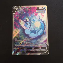 Vaporeon v SWSH181 Vmax Premium Collection Promo Fullart Pokemon Card - Image 2