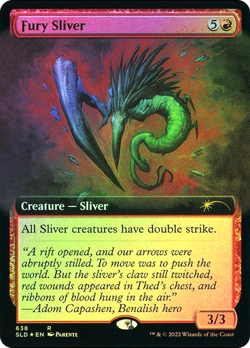 MTG - Fury Sliver - Foil - Extended Art - Secret Lair - Magic the Gathering - Image 1