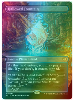 Hallowed Fountain - Foil - Borderless Lorwyn Eclipsed MTG - Image 1