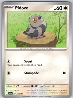 Pidove 071/086 Common Black Bolt Pokemon Near Mint - Image 1