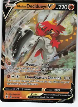 Hisuian Decidueye V 083/189 Ultra Rare Holo SWSH10: Astral Radiance NM Pokemon - Image 1