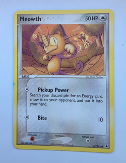 Meowth 77/113 Pokemon TCG Card EX Delta Species Non-Holo LP 2005 - Image 1