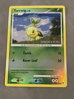 Turtwig Diamond and Pearl Burger King Stamped Holo 103/130 Pokemon HP - Image 1