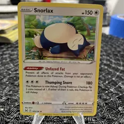 Snorlax #143 Holo Rare Snorlax 143/196 SWSH Pokemon TCG Lost Origin LP - Image 1