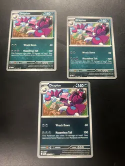 X3 Lot Pokemon TCG Drapion 52/88 Perfect Order One Reverse Holo NM - Image 1