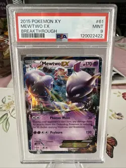 2015 Pokemon XY Mewtwo EX 61/162 Breakthrough PSA 9 - Image 1