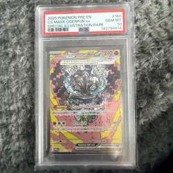 2025 POKEMON PRISMATIC EVOLUTIONS CORNERSTONE MASK OGERPON EX SIR 160/131 PSA 10 - Image 1