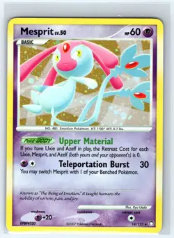 Mesprit 14/123 Holo Rare Mysterious Treasures Pokemon Holo Lightly Played - Image 1