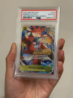 2023 MONKEY D. LUFFY P-036 OP04 Pre-Release Winner Promo One Piece PSA 10 GEM MT - Image 1