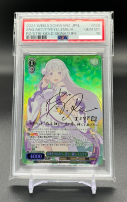 PSA 10 Signed Weiss Schwarz Re:Zero Vol.3 RZ/S116-026SP SP Emilia Foil Japanese - Image 1
