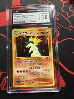 Pokemon Typhlosion Holo TCG Card No.157 Neo Premium File 1999 CGC Gem Mint 10 - Image 1