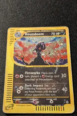 Pokemon AQUAPOLIS - #H11/H32 Houndoom - Holo - ENG - Damaged - Image 4