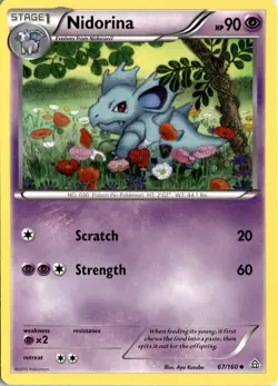 Nidorina 67/160 XY - Primal Clash Pokemon Card TCG - Image 1