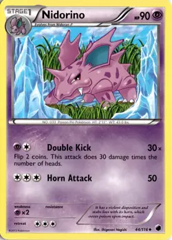 Nidorino 44/116 Plasma Freeze Pokemon Card TCG - Image 1