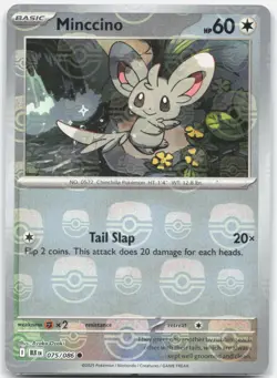 Minccino (Master Ball Pattern) 075/086 Common Black Bolt Pokemon Holo Near Mint - Image 1
