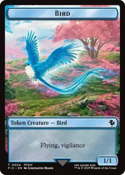 Bird/Hero 0004 Double Sided Token 4&4 MTG FIC Token NP - Image 1