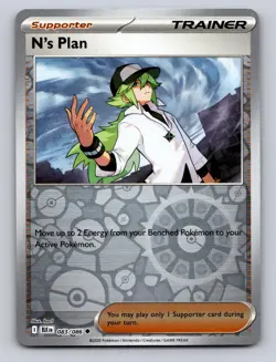 N's Plan 083/086 Uncommon Black Bolt Pokemon Reverse Holo NM - Image 1