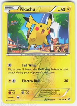 Pikachu 20/108 Common Roaring Skies Pokemon Reverse Holo NM - Image 1