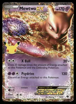 Mewtwo EX 54/99 Celebrations: Classic Collection Pokemon Holo NM - Image 1