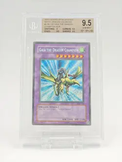 2002 YUGIOH LEGEND OF BLUE EYES #LOB-125 GAIA THE DRAGON CHAMPION SR BGS 9.5 - Image 1