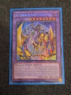 Yugioh Dark Magician the Knight of Dragon Magic BLMR-EN001 Secret Rare 1st Ed NM - Image 1