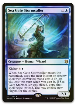 Sea Gate Stormcaller #77 (Foil) (NM) Zendikar Rising ZNR Magic MTG - Image 1