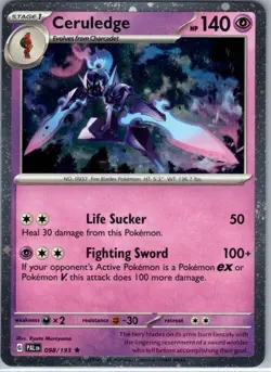 Pokemon Card Ceruledge 098/193 Cosmos Holo - Near Mint - Image 1