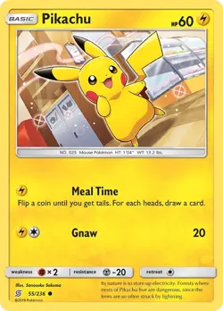 Pikachu 55/236 Common SM - Unified Minds Pokemon Card - Image 1