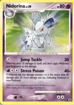 Nidorina 73/111 Rising Rivals Pokemon Card TCG - Image 1