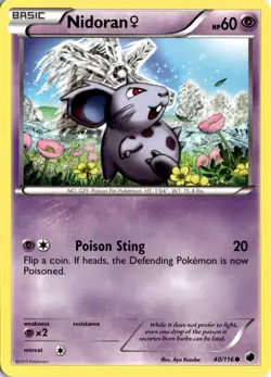 Nidoran F 40/116 Plasma Freeze Pokemon Card TCG - Image 1