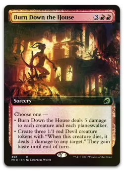 Burn Down the House (Extended Art) #352 (Foil) (NM) Midnight Hunt MID Magic MTG - Image 1