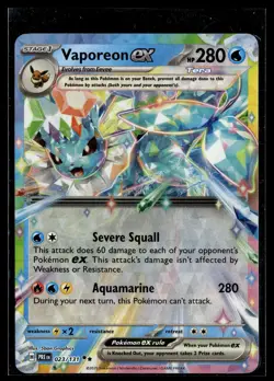 Vaporeon ex 023/131 Prismatic Evolutions Double Rare Pokemon - Image 1