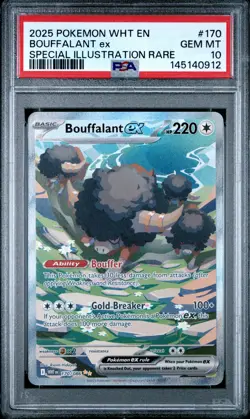 2025 POKEMON WHT EN-WHITE FLARE #170 BOUFFALANT ex SIR PSA 10 - Image 1